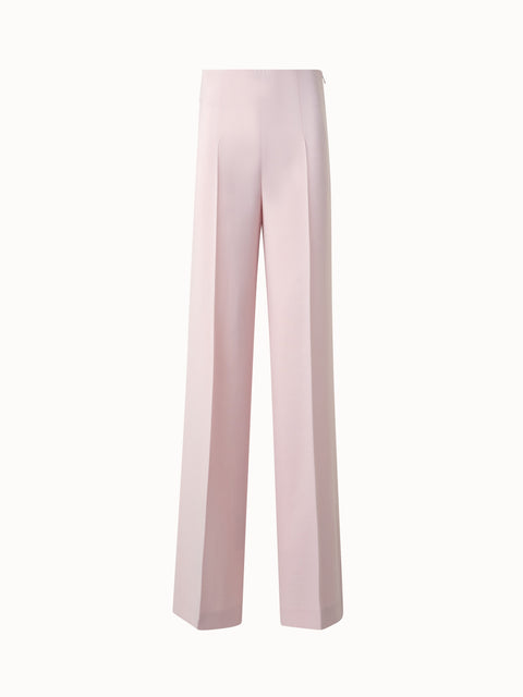 Gerade Woll-Doubleface-Hose mit weitem Bein