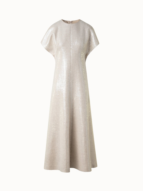 Allover Pailletten-Midikleid aus Leinenmischung