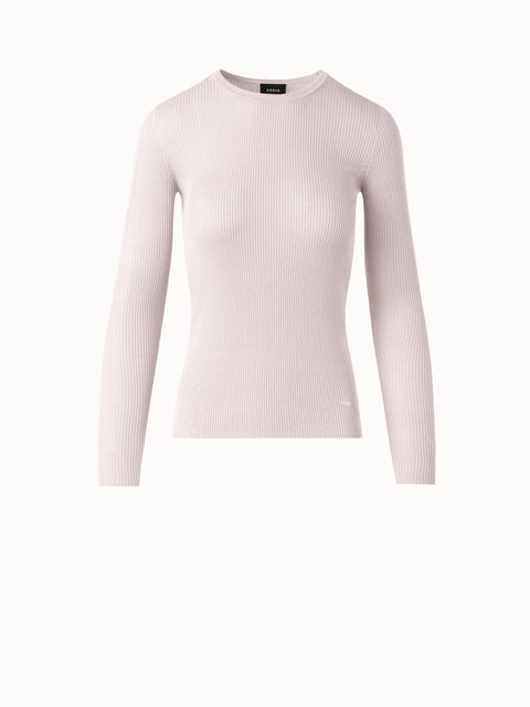 Nahtloser Strickpullover aus Seiden-Baumwolle