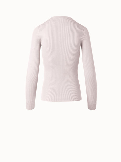 Nahtloser Strickpullover aus Seiden-Baumwolle