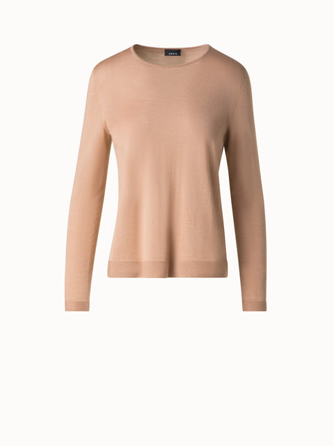 Nahtloser Pullover aus Kaschmir und Seide