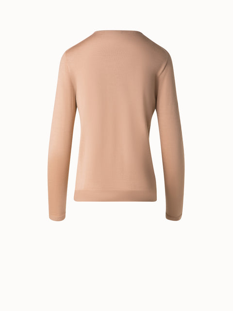 Nahtloser Pullover aus Kaschmir und Seide