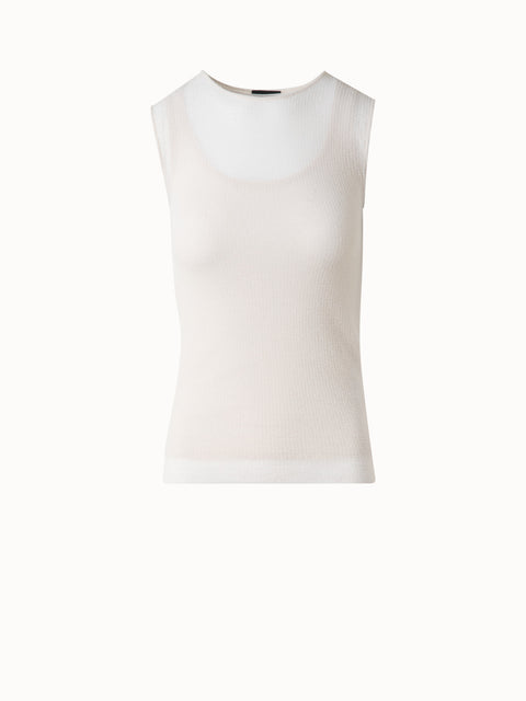 Stricktop aus halbtransparenter Baumwolle