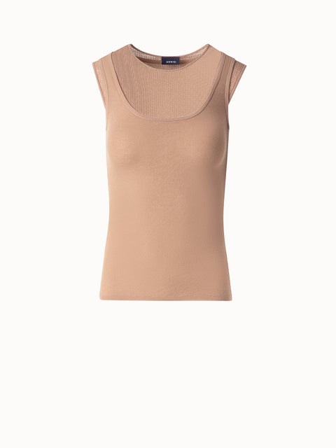 Stricktop aus halbtransparenter Baumwolle