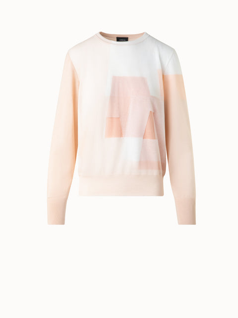Doppellagiger Intarsien-Pullover