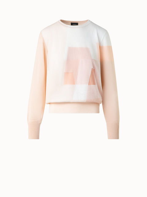 Doppellagiger Intarsien-Pullover
