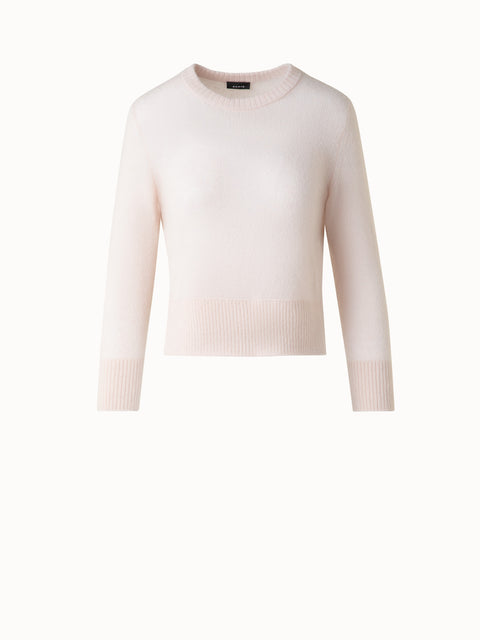 Kaschmir-Seiden-Pullover mit verkürzten Ärmeln
