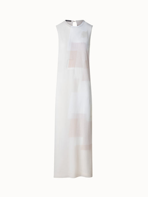 Intarsien-Strickkleid aus Leinenmischung