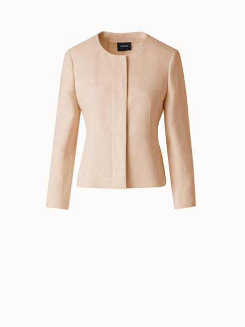 Taillierte Jacke aus Leinen-Doubleface