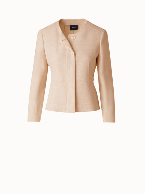 Taillierte Jacke aus Leinen-Doubleface