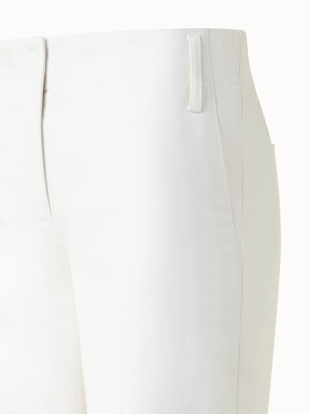 Tapered Hose aus Baumwoll-Seiden-Doubleface - Ecru - Weiss