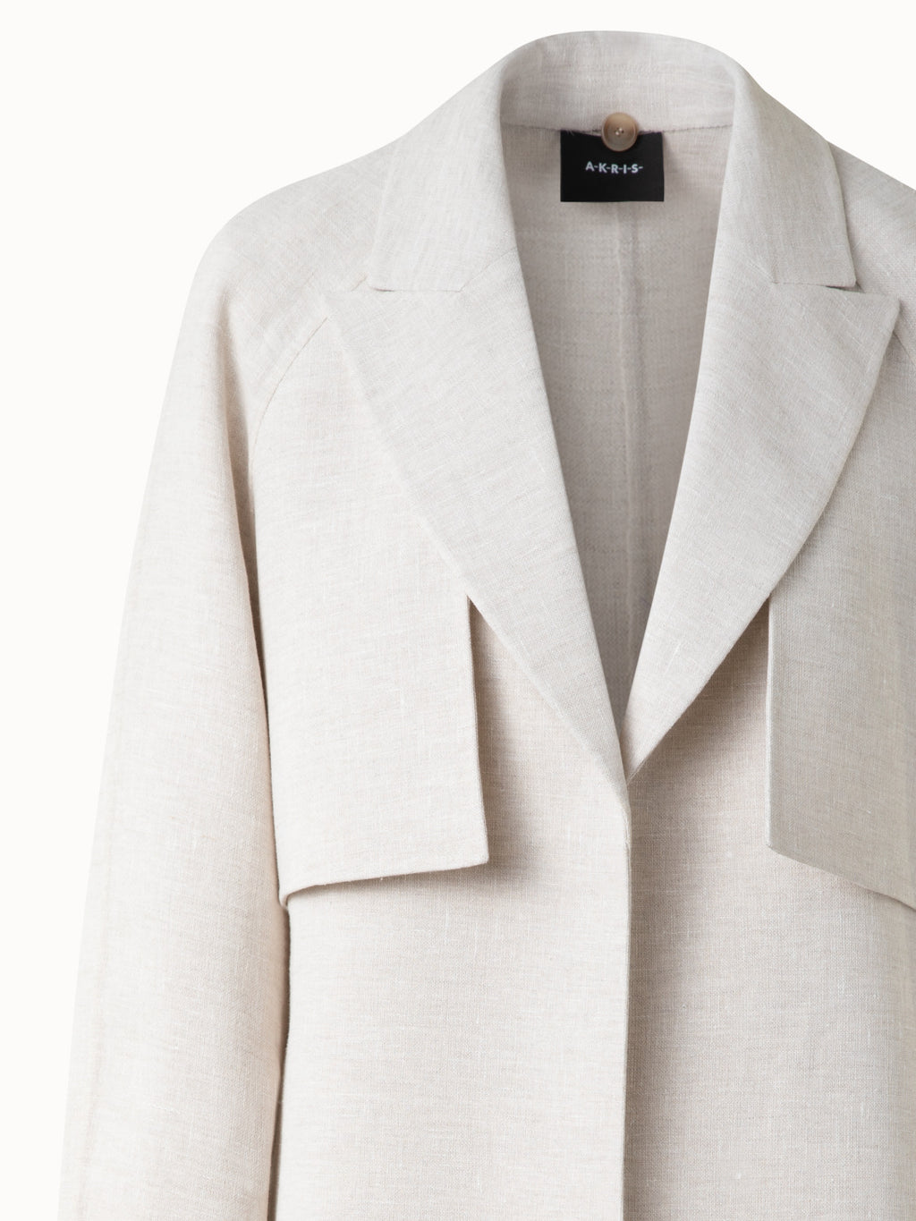 Duo Mantel - Leinen-Weste und Bolero - Grau - Ecru - Weiss