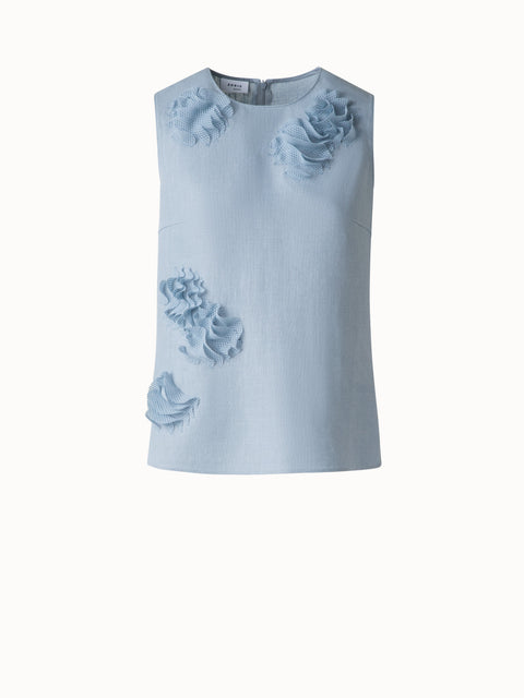 Leinenbluse mit 3D Carnation Detail