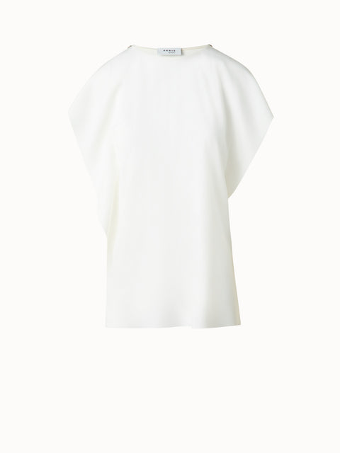 Schulterfreie Laser Cut Bluse mit Drapierung