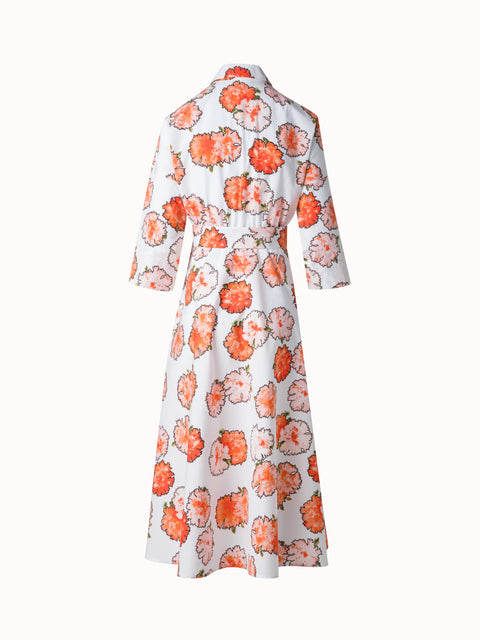Midi-Blusenkleid mit geblümtem Carnation Druck