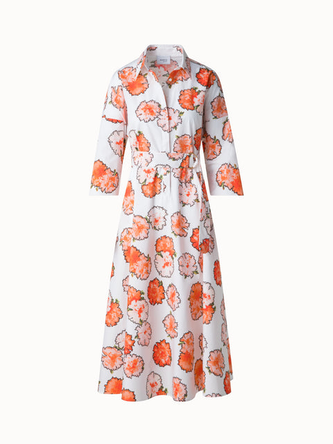 Midi-Blusenkleid mit geblümtem Carnation Druck