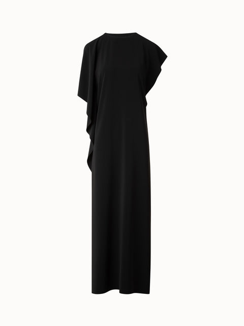 Laser-Cut-Midikleid mit Off-Shoulder-Drapierung