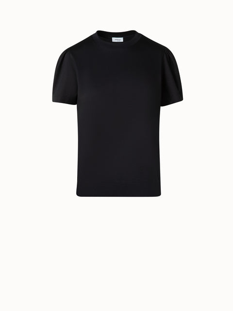 T-Shirt mit Puffärmeln aus Baumwoll-Jersey