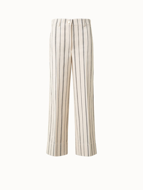 Gestreifte Culotte-Hose aus leichter Baumwolle