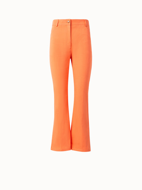 Cropped Bootcut-Hose aus Baumwoll-Denim