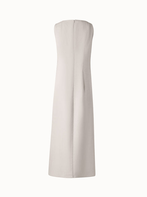 Midi-Leinen-Kleid mit 3D Carnation-Applikation