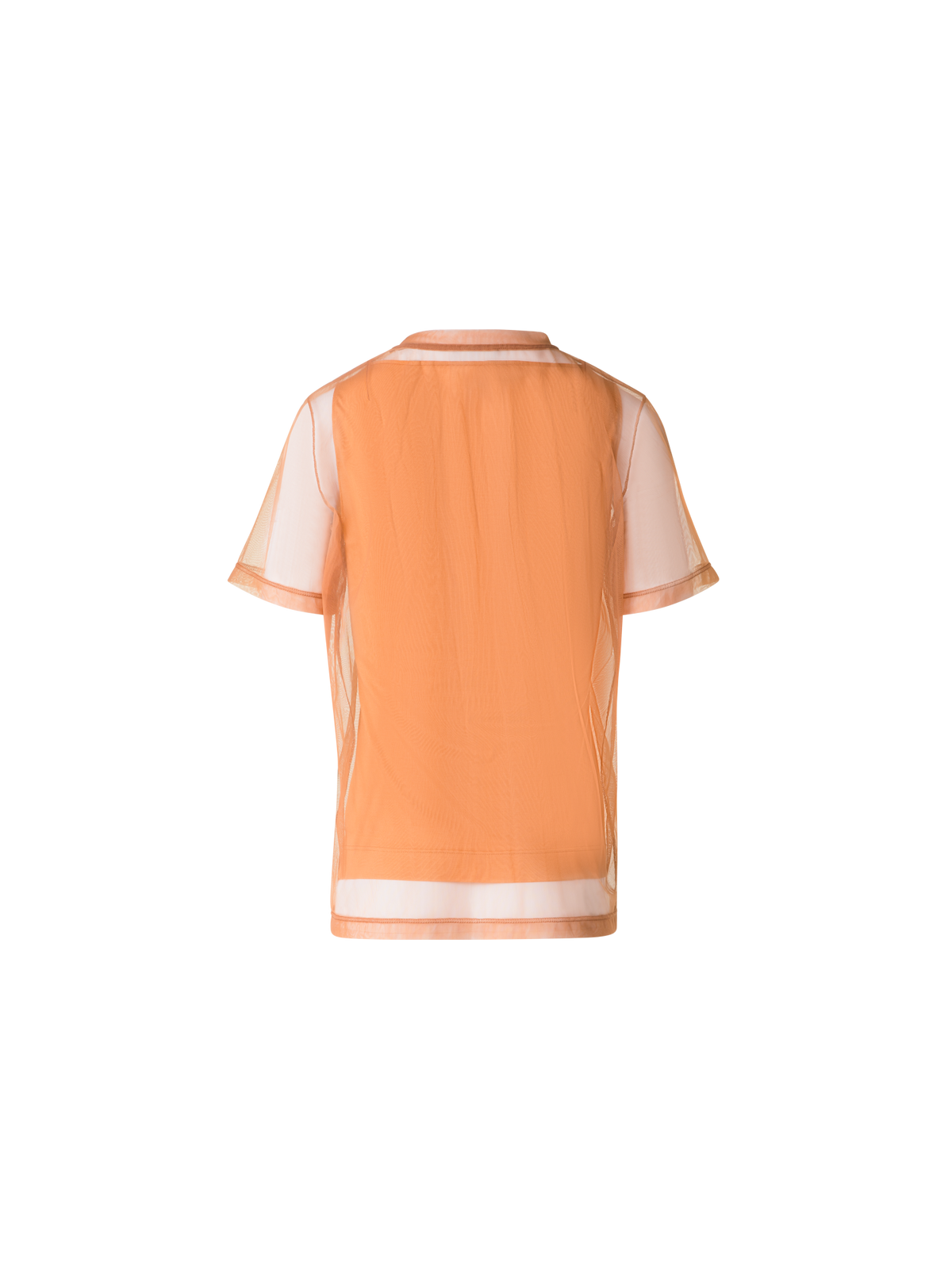 Designer Transparentes Tüll-T-Shirt mit Tanktop - Braun