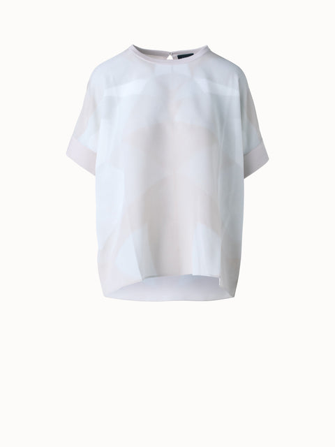 Oversize-Seidenbluse mit Chiaroscuro Druck