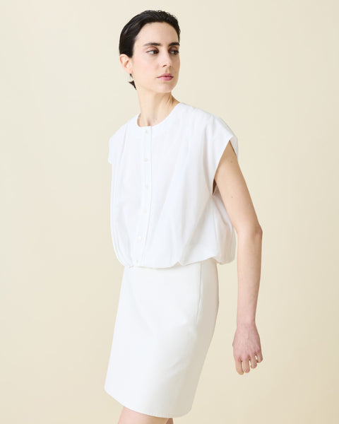 Ärmellose Bluse aus Baumwoll-Voile