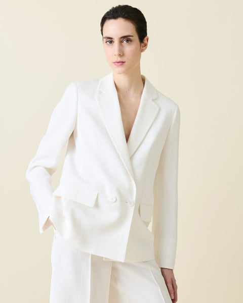 Zweireihiger Blazer aus Seiden-Shantung