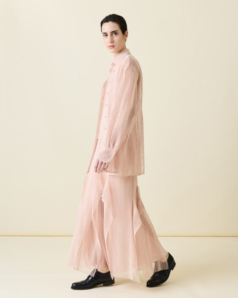 Oversize Bluse mit Allover Stickerei
