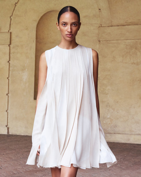 Seidenband-Minikleid mit Chiaroscuro Druck