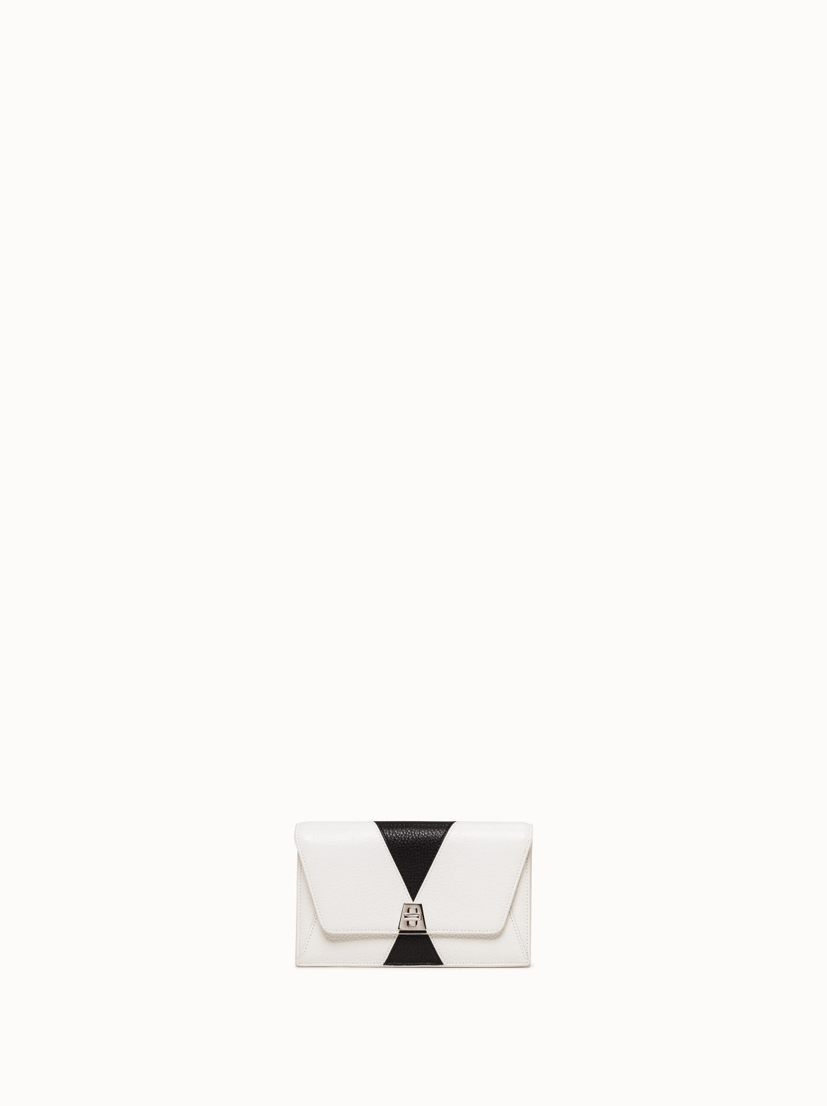 Anouk Envelope in Cervocalf Leather - black - white