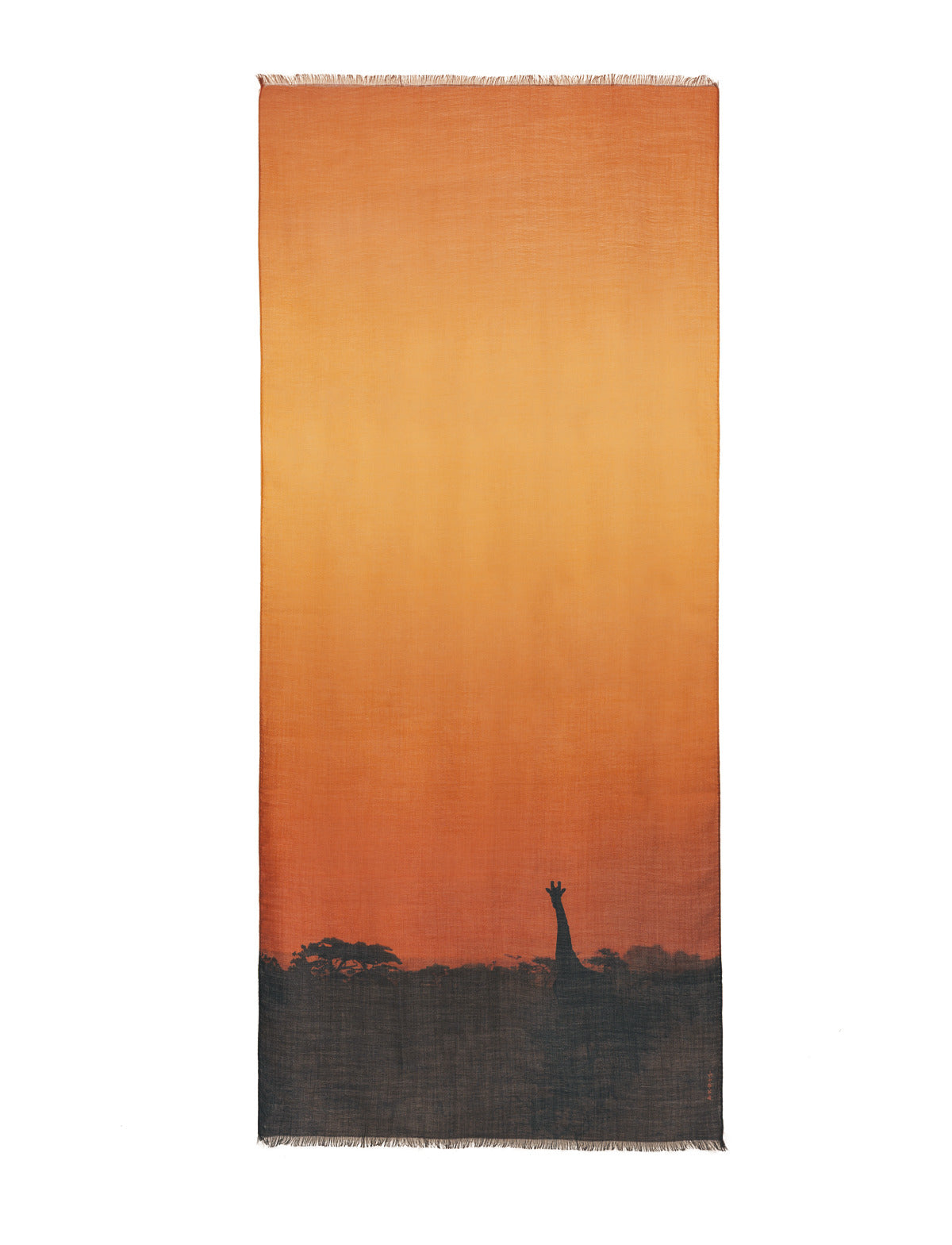 Giraffe Cashmere Silk Print Scarf