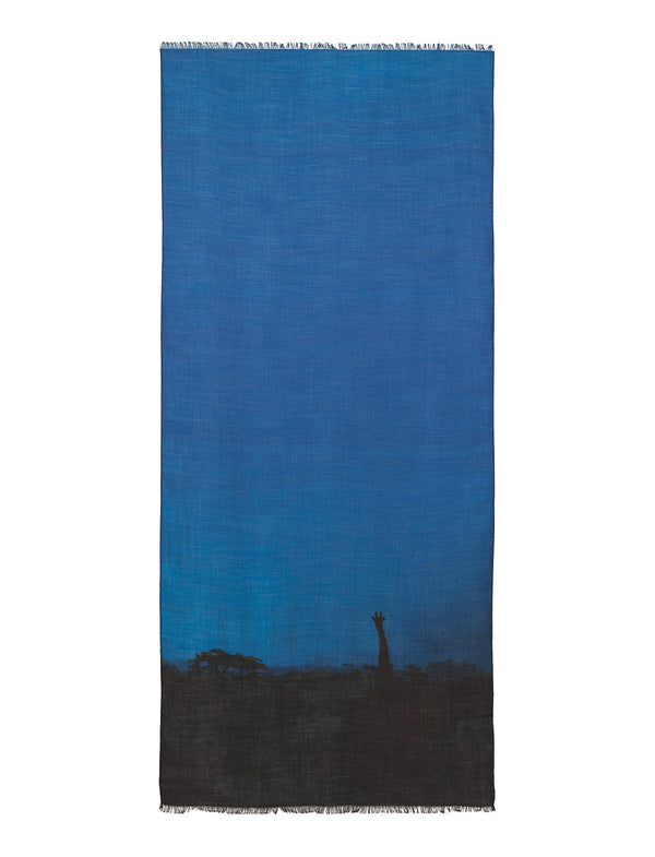 Giraffe Cashmere Silk Print Scarf