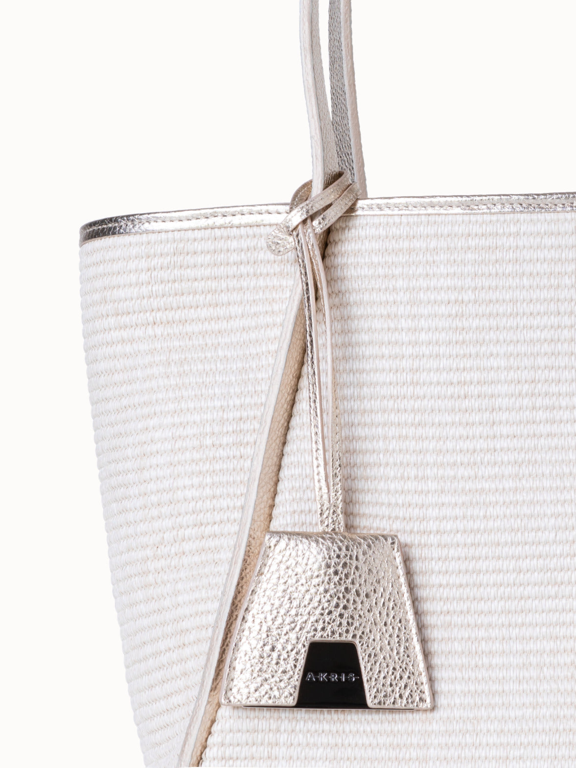 Alex Small Tote - silver - ecru