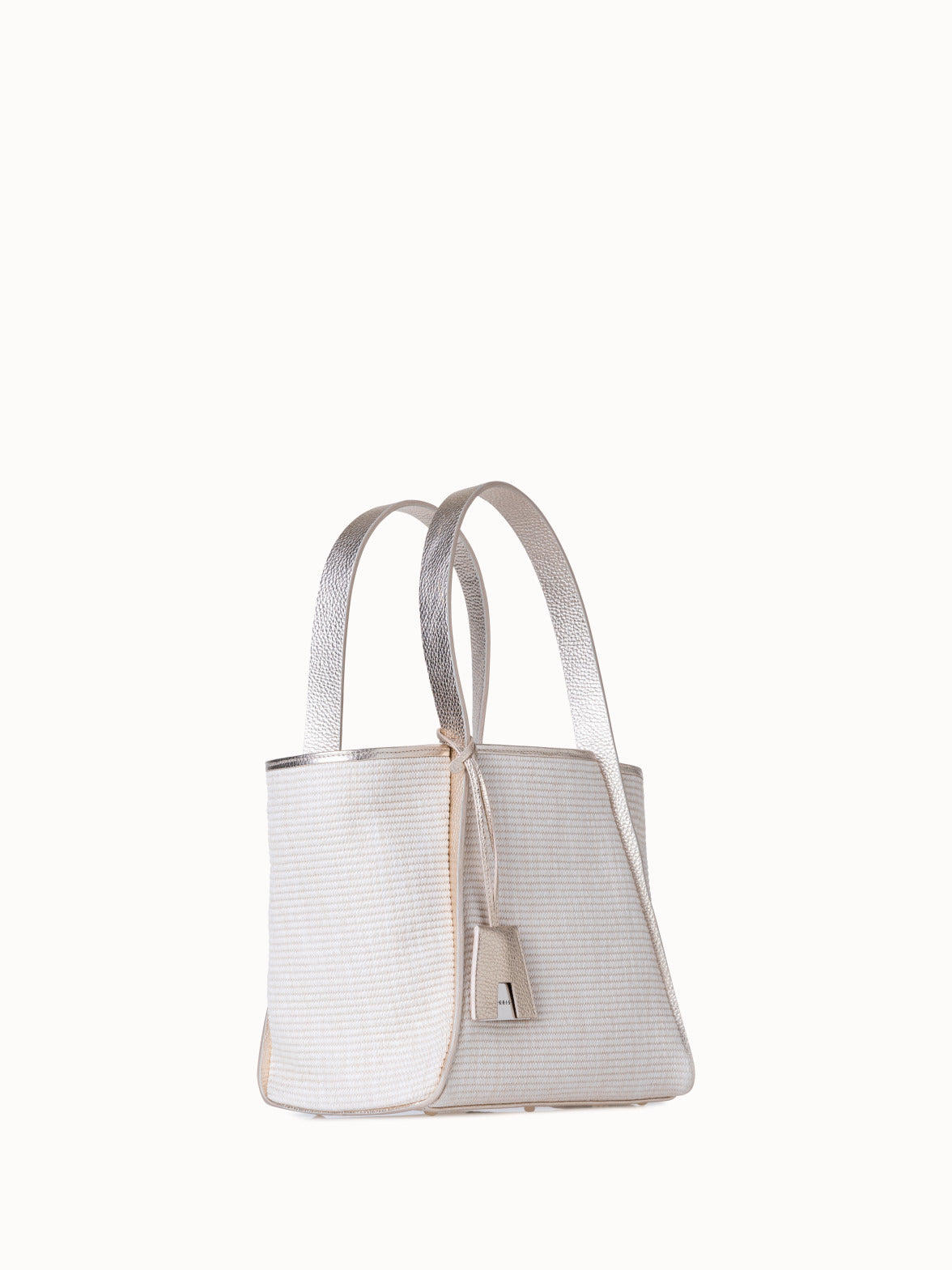 Alex Small Tote - silver - ecru