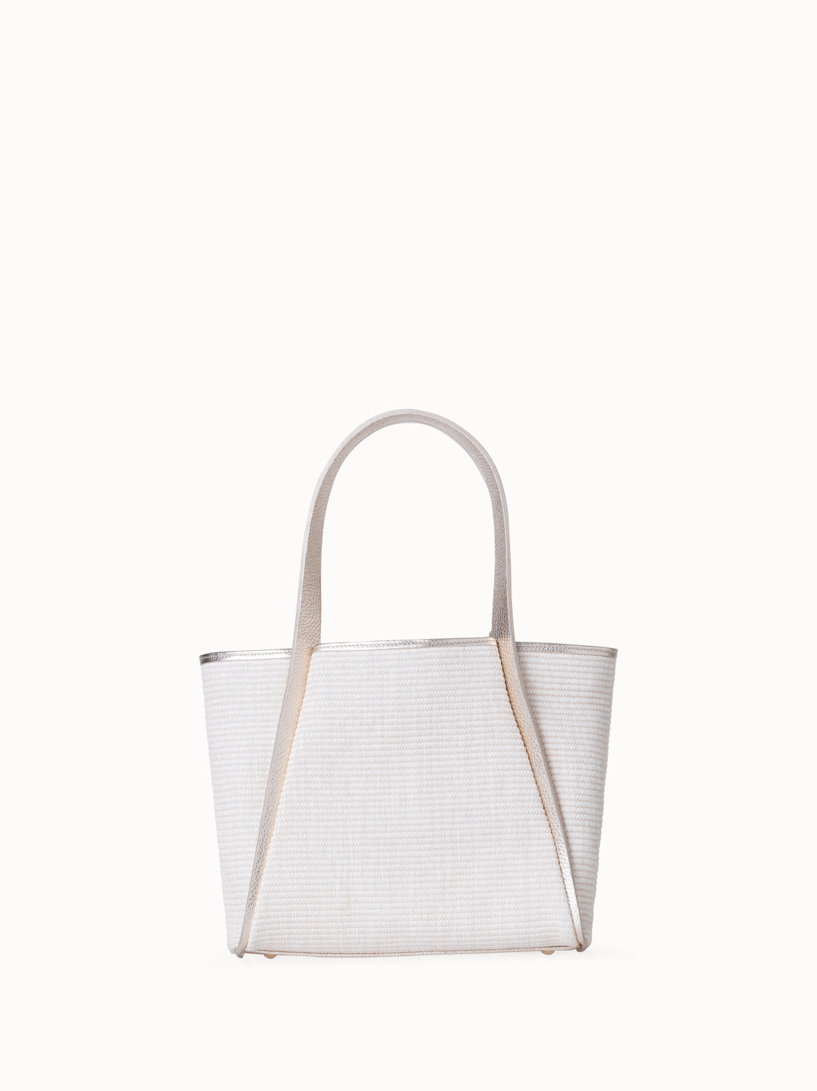 Alex Small Tote - silver - ecru