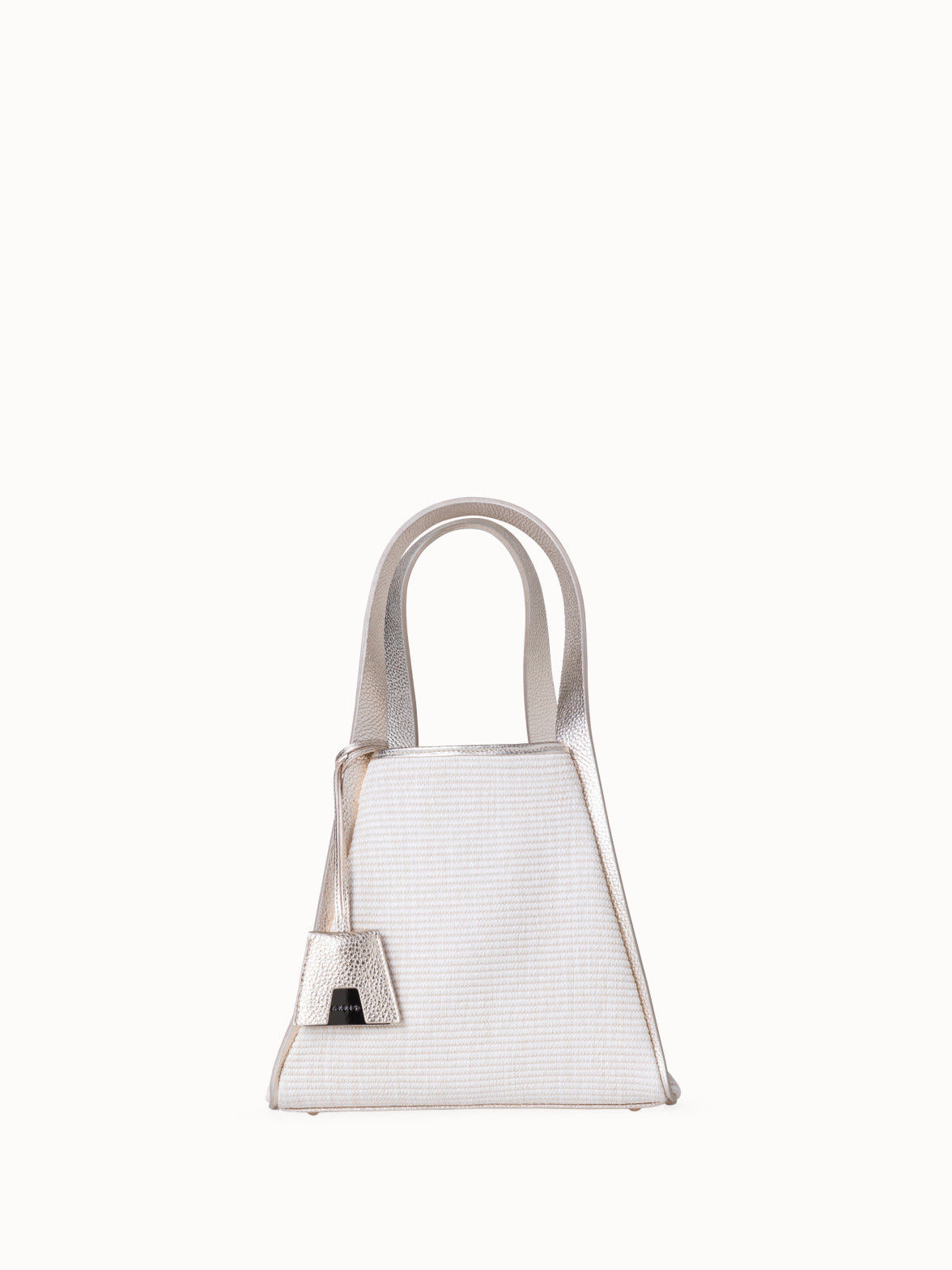Alex Small Tote - silver - ecru