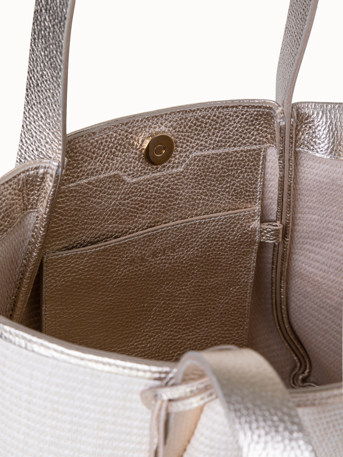 Alex Small Tote - silver - ecru