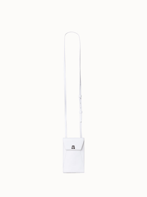 Anouk Phone Pouch in Leather - white