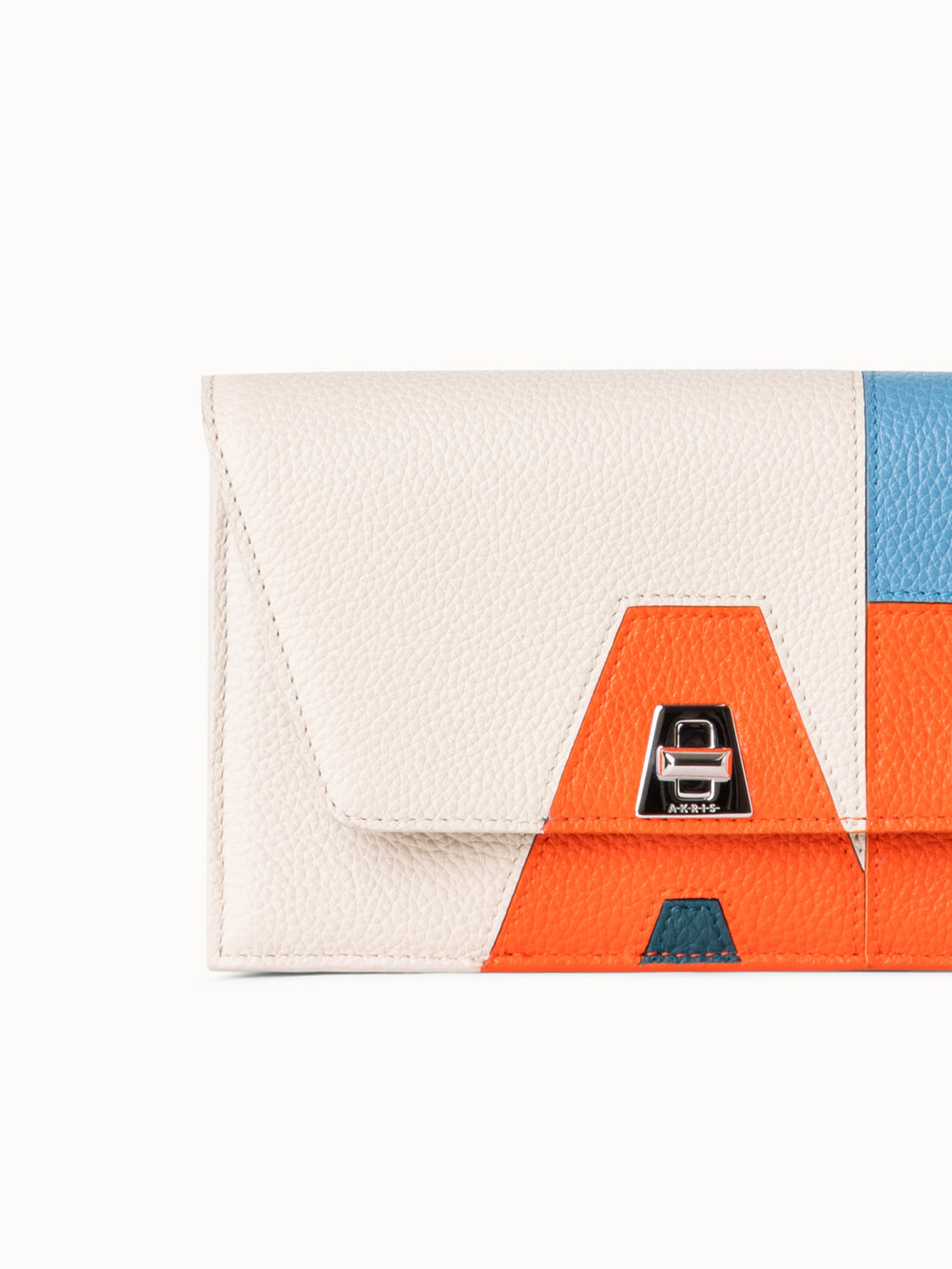 Anouk Envelope aus Leder Composed Letters Patchwork - Bunt