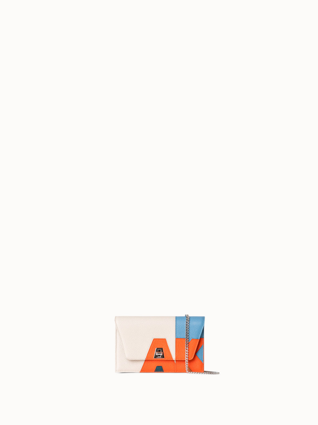 Anouk Envelope aus Leder Composed Letters Patchwork - Bunt