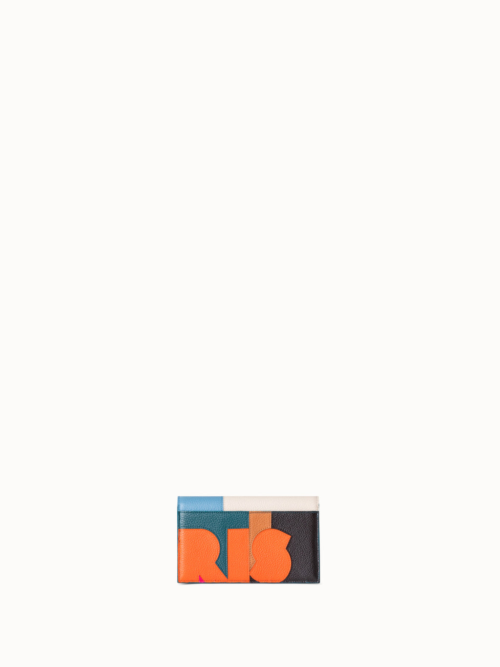Anouk Envelope aus Leder Composed Letters Patchwork - Bunt