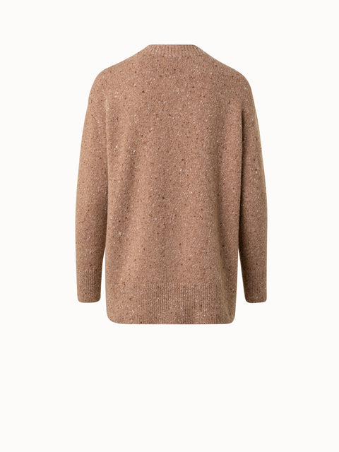 Langer Kaschmir-Tweed-Pullover
