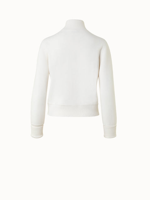 Kurze Strickjacke aus Kaschmir-Piqué