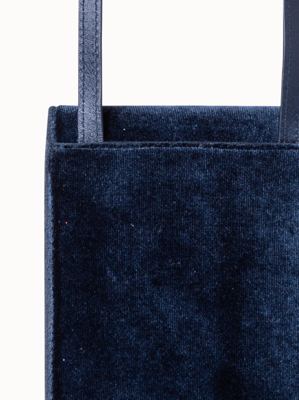 Anouk Phone Pouch in Velvet and Leather - navy