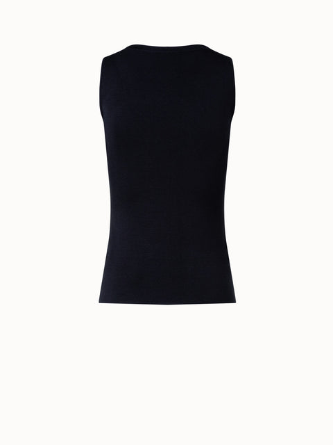 Top aus Seide mit Scoop Neck