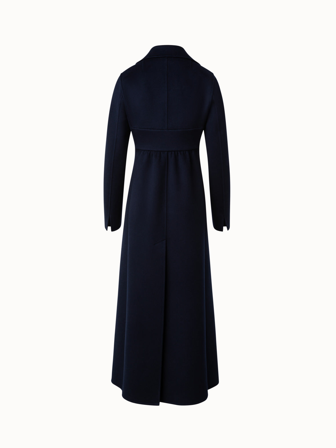 Long Single Breasted Coat in Cashmere Double-Face - blue - navy