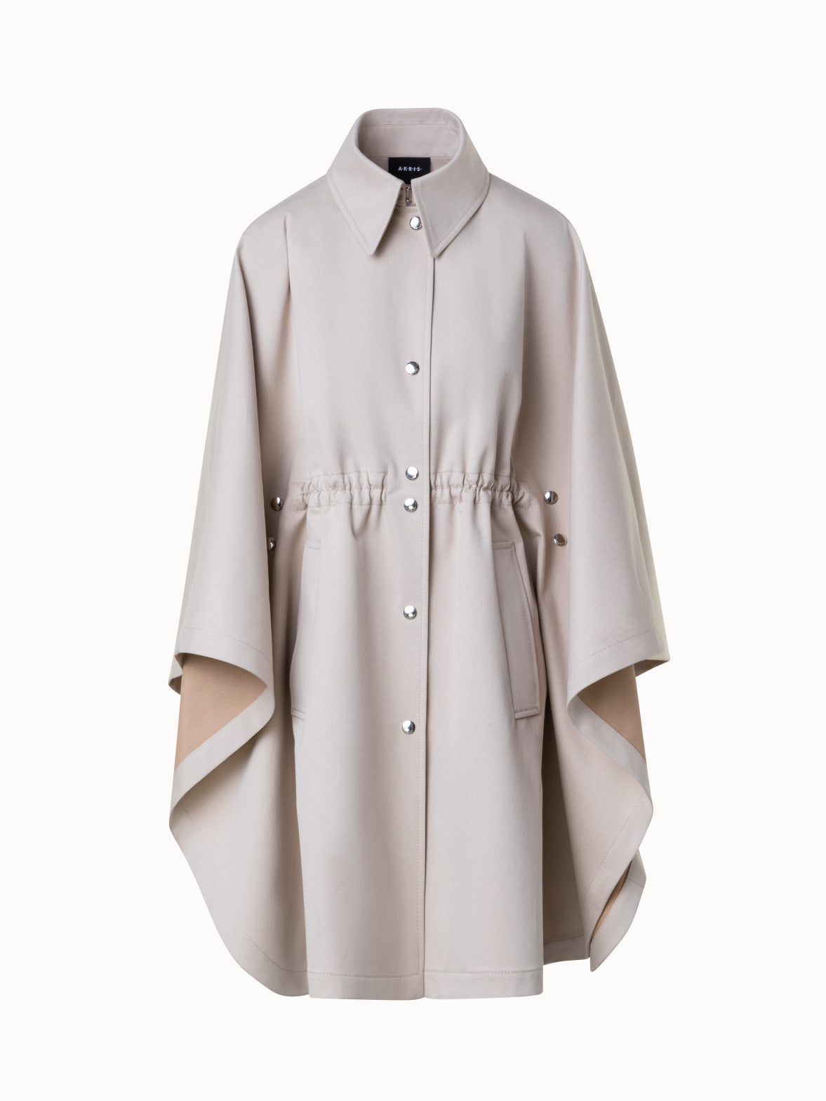 Water Repellent Cape Coat in Cotton Twill - beige