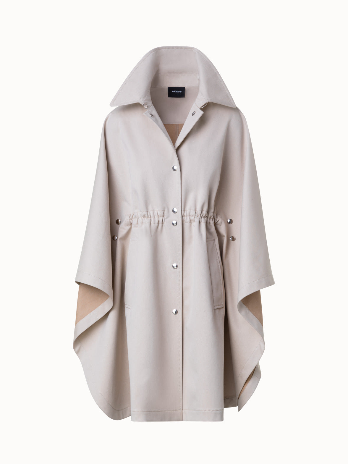 Water Repellent Cape Coat in Cotton Twill - beige